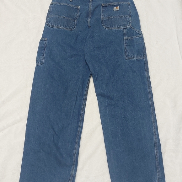 Carhartt Mens 36x34 Flame Resistant Denim Carpenter Work Jeans FRB13DNM - Picture 7 of 10